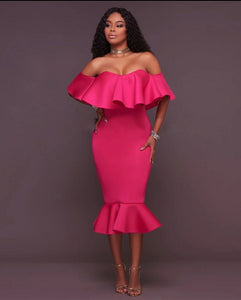 Melanie Off Shoulder Strapless Ruffles Dress