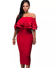 Brielle Off Shoulder Ruffles Dress-Plus Size