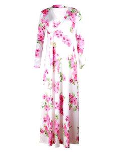 Bohemian Style Floral Print Dress- Plus Size