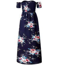 Boho Off Shoulder Floral Dress- Plus Size