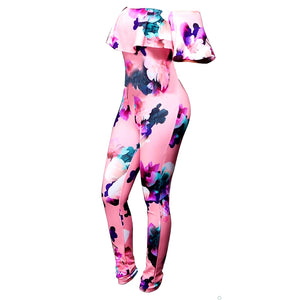 Bianca Plus Size Floral Jumpsuit- Pink
