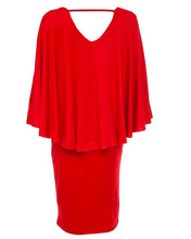 Desiree Plus Size Batwing Dress- Red