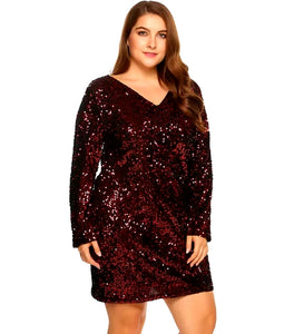 Milan Sequin Glitter Dress-Plus Size