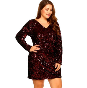 Milan Sequin Glitter Dress-Plus Size
