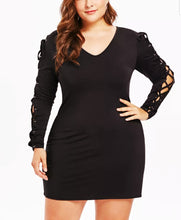 Melodie Lace Up Bodycon Dress-Plus Size