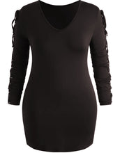 Melodie Lace Up Bodycon Dress-Plus Size