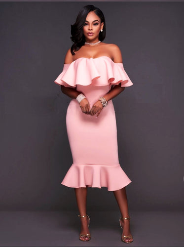 Mel Off Shoulder Ruffles Dress