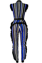 Janna Striped Ruffles Jumpsuit- Plus Size