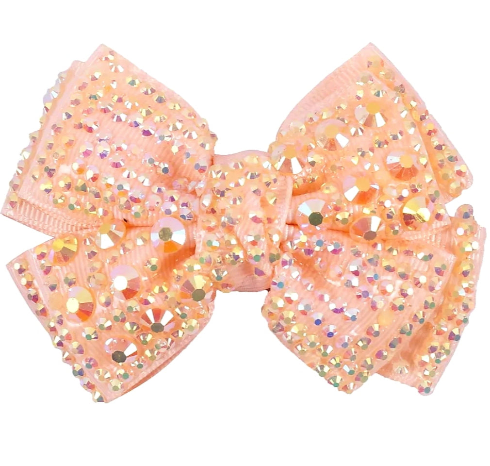 Raleigh's Pearl Hair Bow~ Peach