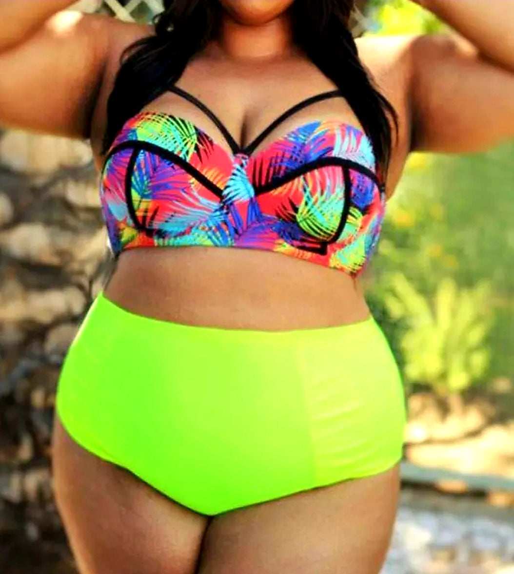 Taste The Rainbow Swimsuit Set~Plus Size