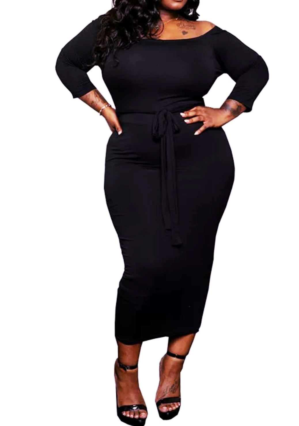 Soiree Off Shoulder Plus Size Dress