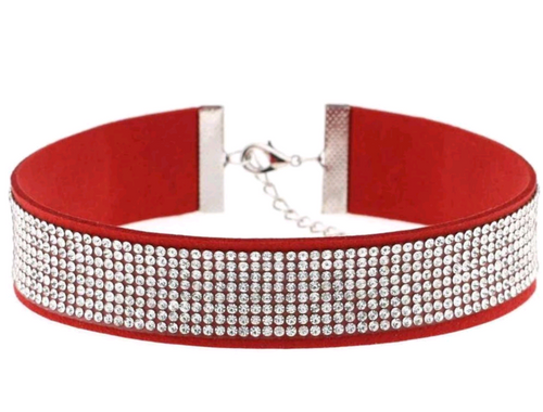 Rhineston Leather Choker