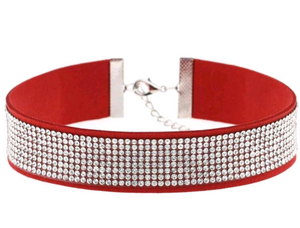 Rhineston Leather Choker