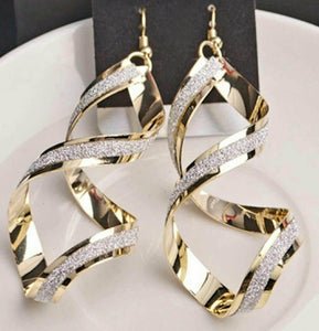 Vintage Alloy Spiral Drop Dangle Earrings