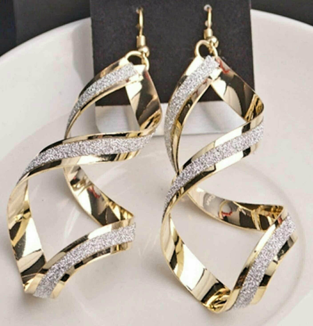Vintage Alloy Spiral Drop Dangle Earrings