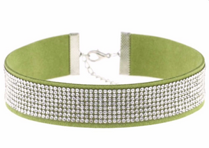 Rhineston Leather Choker