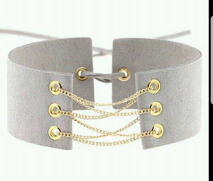 Jewellery Faux Suede Wide Choker