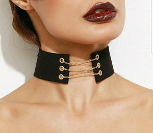 Jewellery Faux Suede Wide Choker