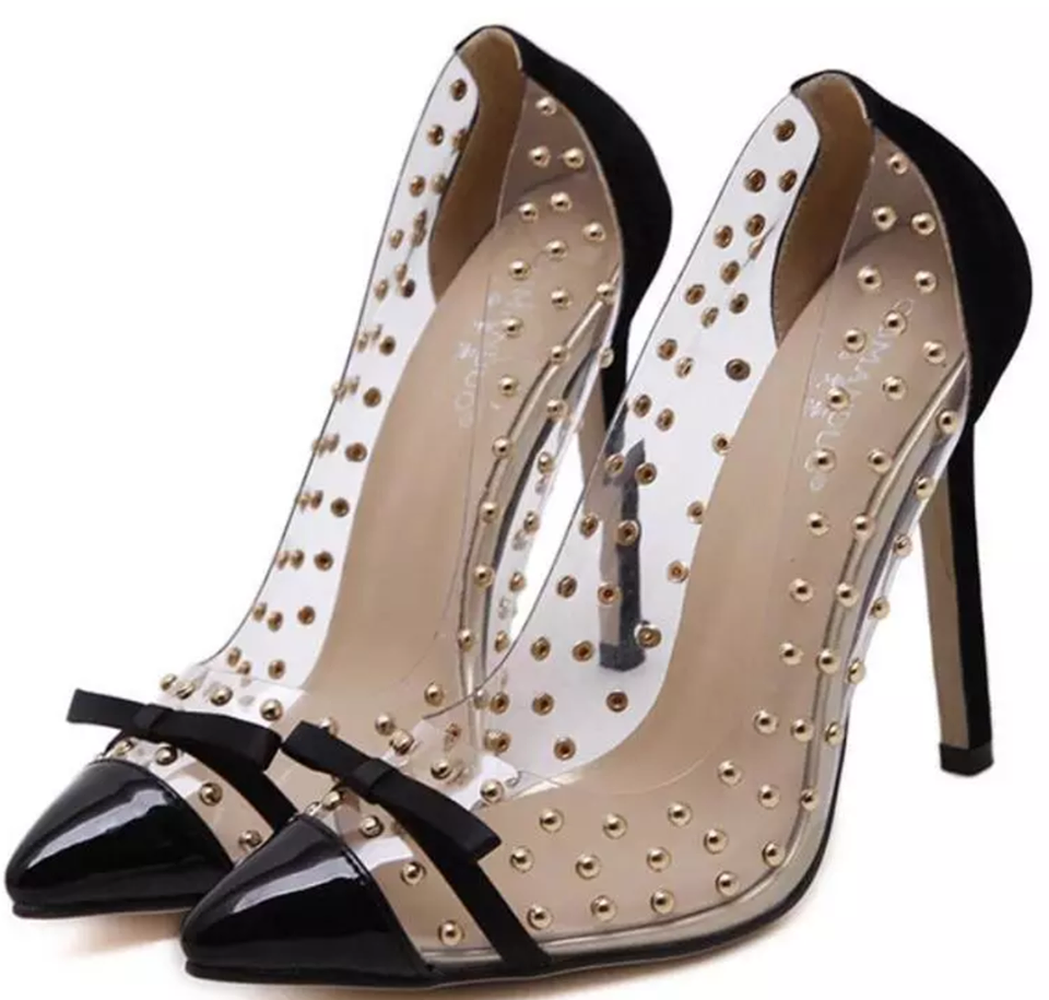 Sunset Transparent High Heel-Black