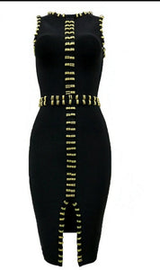 Zaire Metal Embellished Bandage Dress