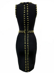 Zaire Metal Embellished Bandage Dress