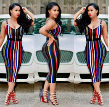 Lavish Striped Bodycon Dress