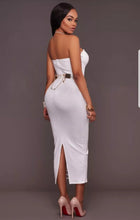 Diana Elegant Rivet Dress-White