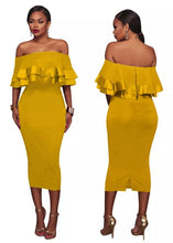 Brielle Off Shoulder Ruffles Dress-Plus Size