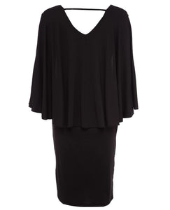 Desiree Plus Size Batwing Dress-Black