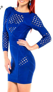 Jazmine Slim Bandage Dress-Blue