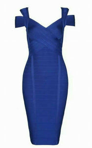 Destiny Bandage Dress-Blue
