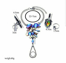 Aqua Charm Bracelet Rings Set