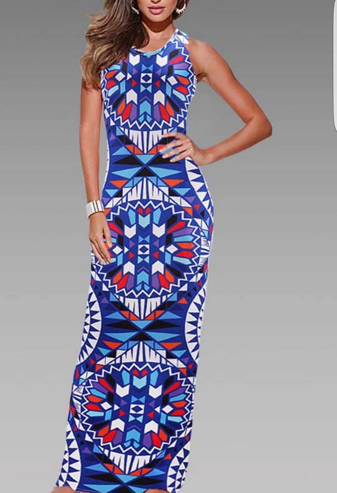 Bohemian Print Maxi Dress