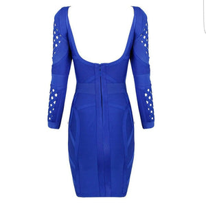 Jazmine Slim Bandage Dress-Blue