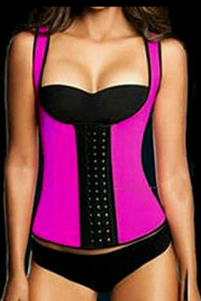 Becca Slimming Latex Waist Trainer-Rose Red