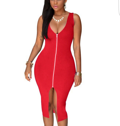 Draya Hip Sundress-Red