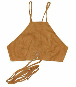 Joane Faux Leather Suede Tank Top